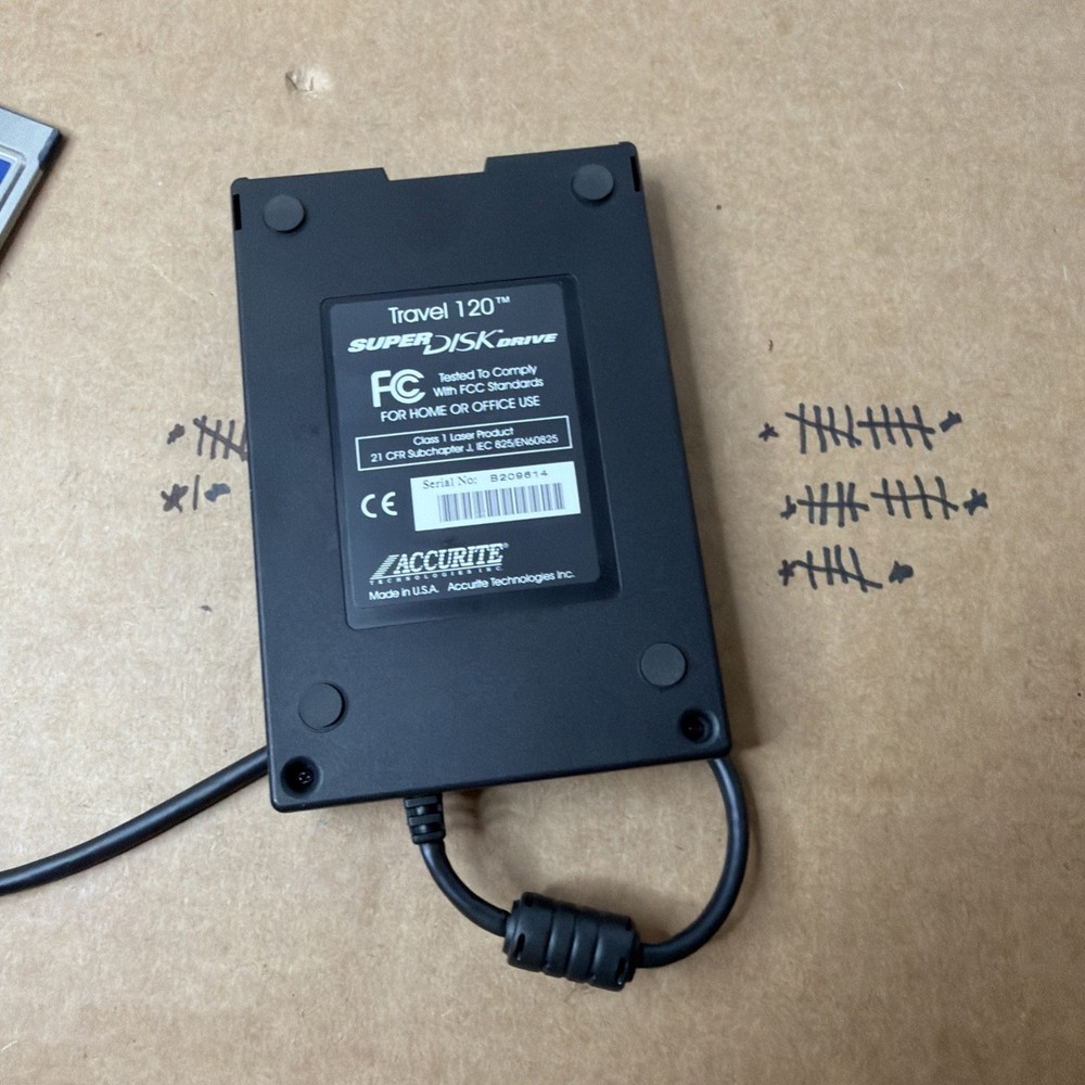 Super Disk Drive Tavel 120 Passport Card MB Floppy Untested