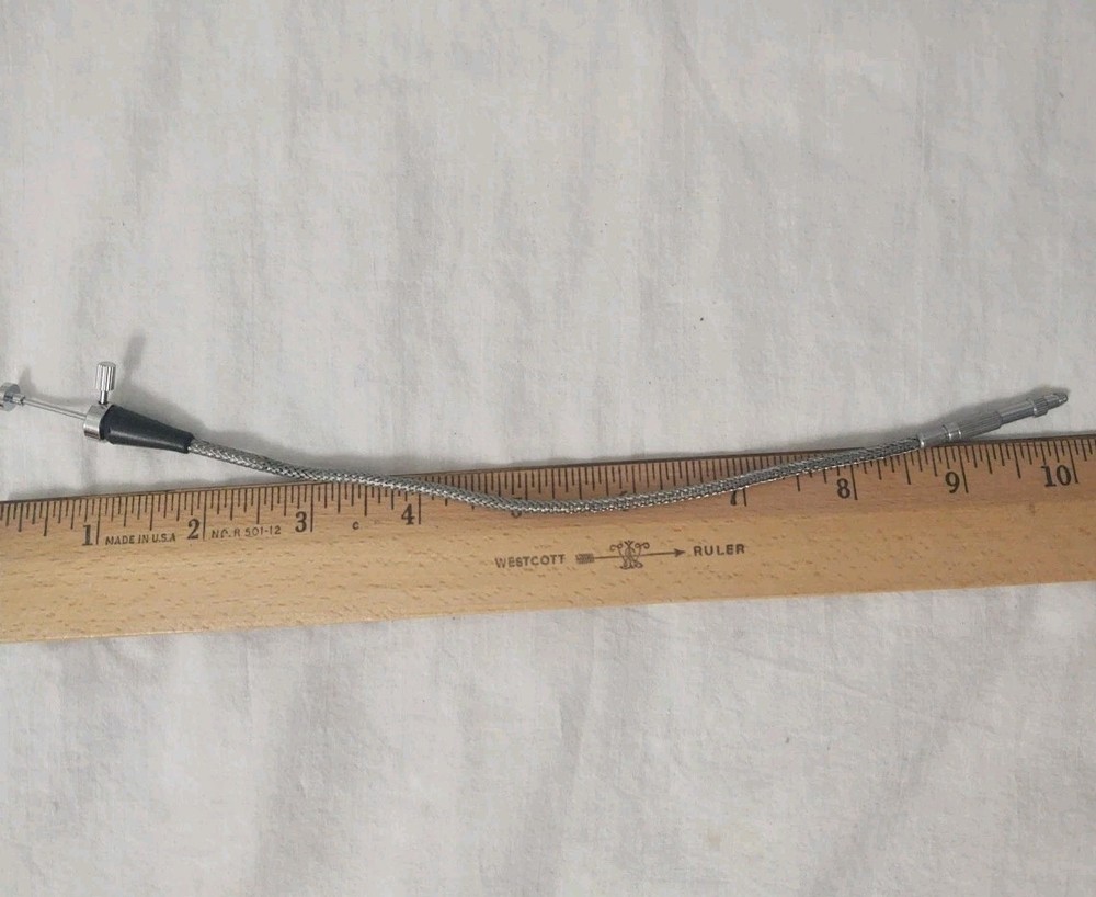 Vintage Metal Japan 10" Camera SHUTTER RELEASE Cable Stainless Threaded Adapter