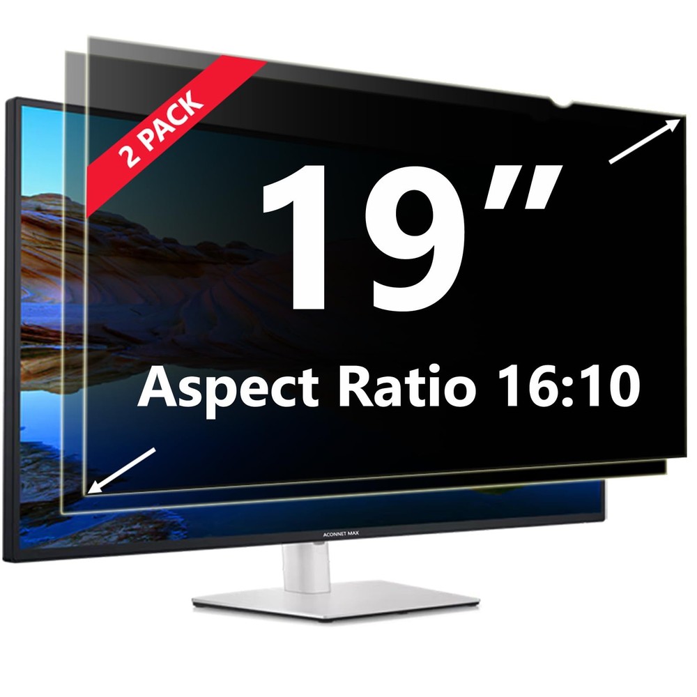 [2 Pack] 19 Inches Privacy Screen Filter for Computer 16:10 Widescreen Monito...