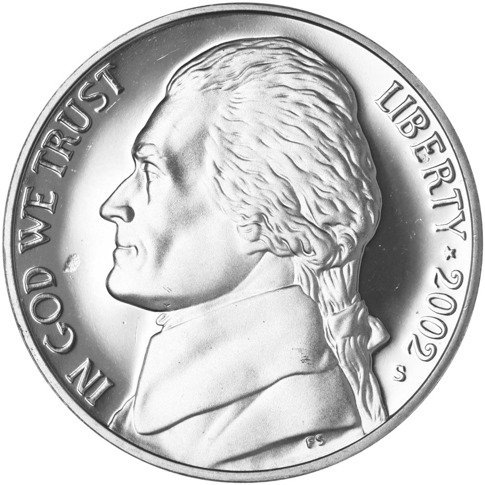 2002 S Jefferson Nickel Gem DCam Proof