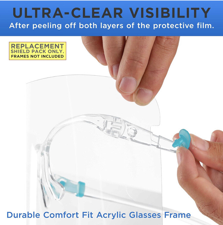 Salon World Safety Face Shield Replacement 10 Pack