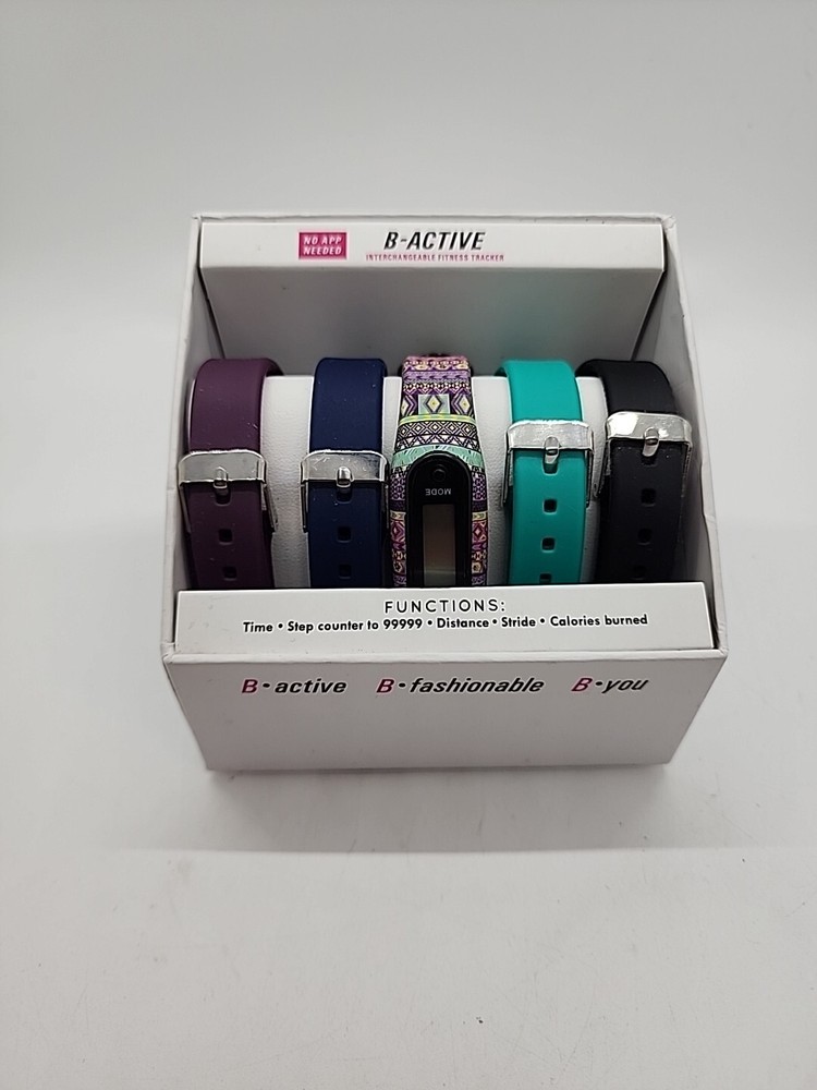 B-Active Interchangeable Fitness Tracker Set - No App Needed