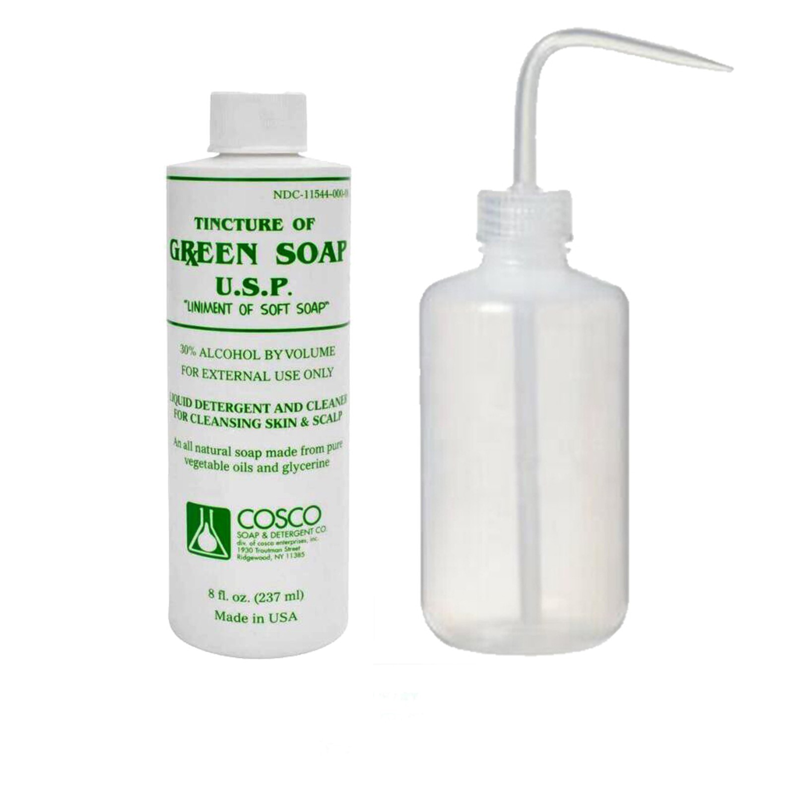 8 oz. Bottle Cosco Green Soap Tincture Tattoo Ink Wash and 8 oz. Diffuser Bottle