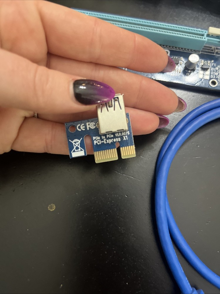 LOT 6 PCI-E 1X To 16X GPU Riser Card Adapter USB Mining Rig