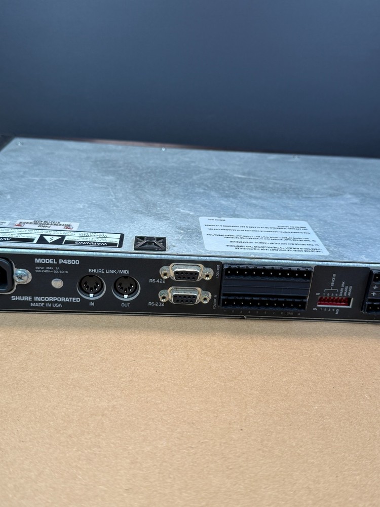 Shure P4800 System Processor Soundplex Digital Signal Processor W/ Power Cord