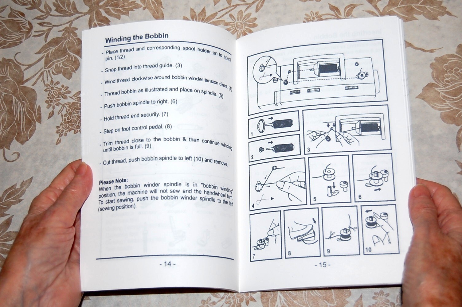 Rare LARGE-PRINT English-Edition Instructions Manual, Singer Sewing Machine 44s