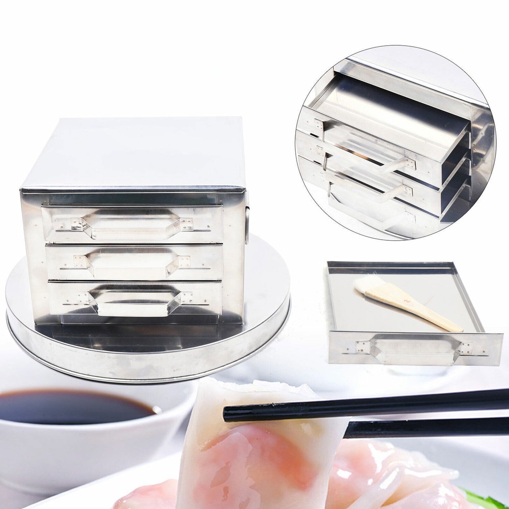 Stainless Steamer Rice Noodle Roll Food Steamer Kitchenware Multi-function USA!