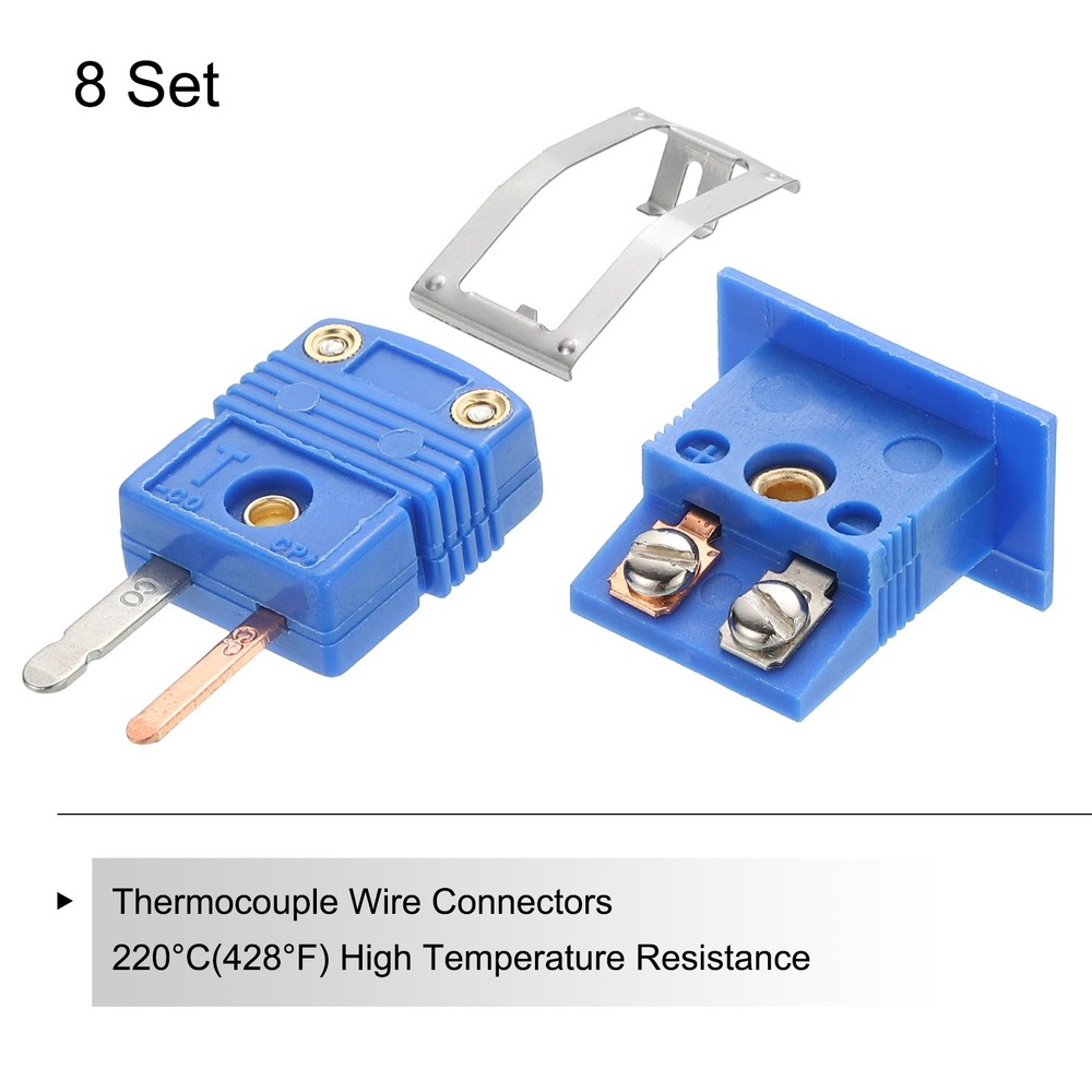 8Set T Type Thermocouple Wire Connector Male Plug W Panel Mount Mini Socket