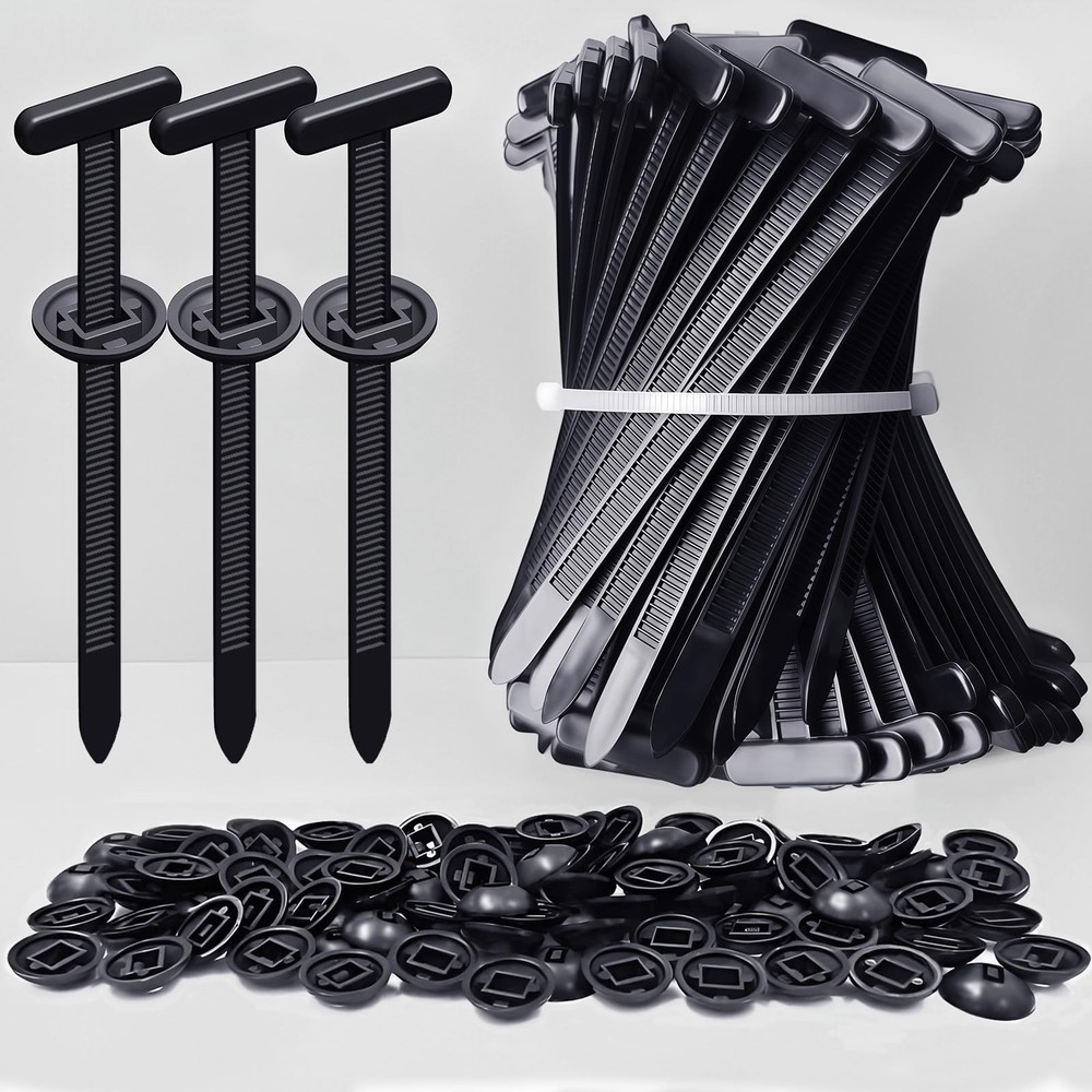 Nylon Universal Cable Tie Buckles - Multi-functional T Rivet Zip Ties, 150pcs