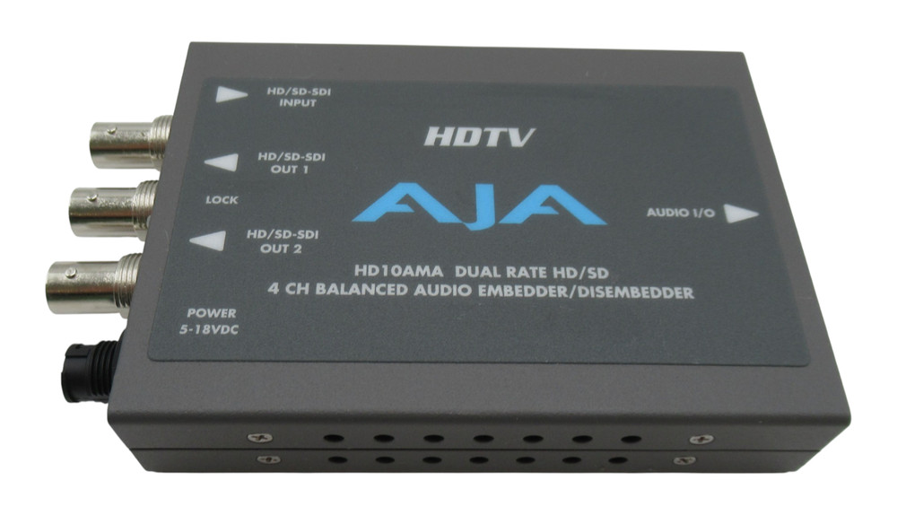 AJA HD10AMA HD/SD Analog Audio Embedder/Disembedder + Breakout Cable + Adapter