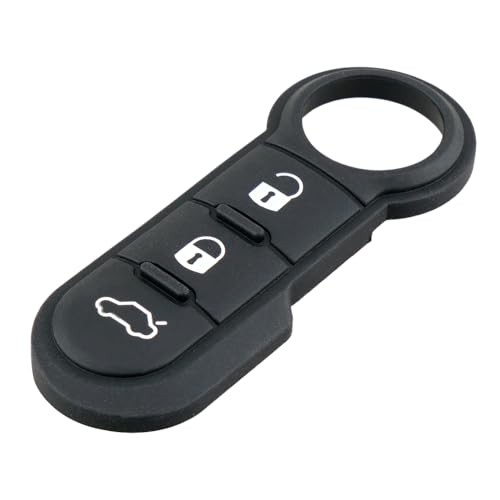3-Button Remote Key Fob Rubber Key Pads Black Button Pads - Compatible for