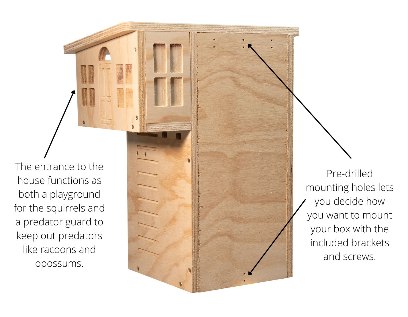 JCs Wildlife Plywood Squirrel House Nesting Box