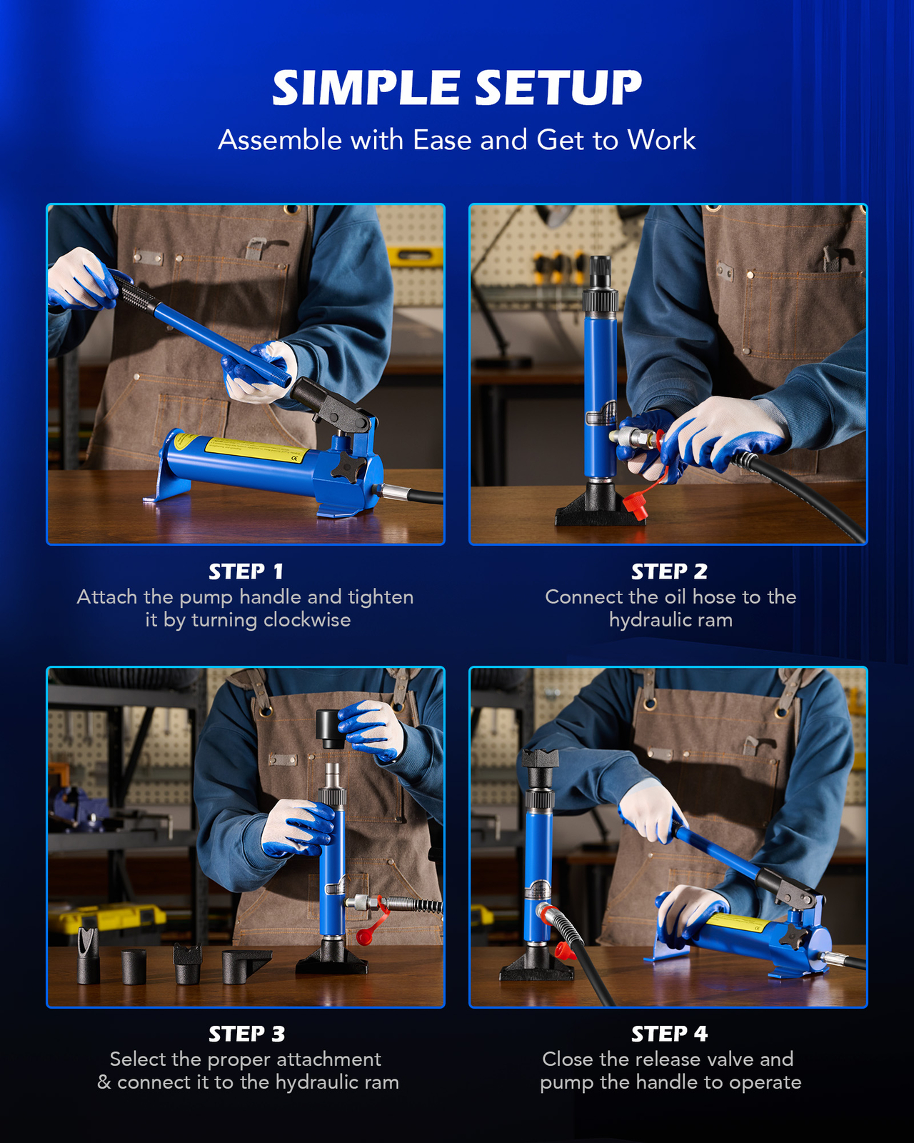 OMT 6 Ton Porta Power Kit Portable Hydraulic Jack Auto Body Frame Repair Kit