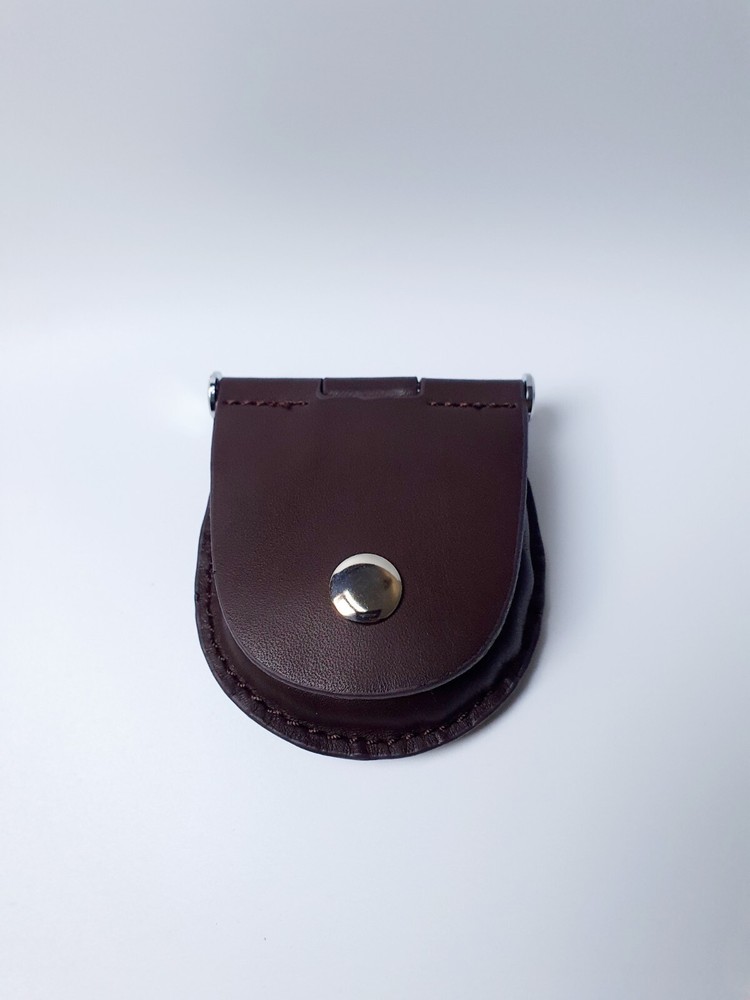 Leather Pocket Watch Pouch Brown Heavy Stitched With Belt Loop British Made