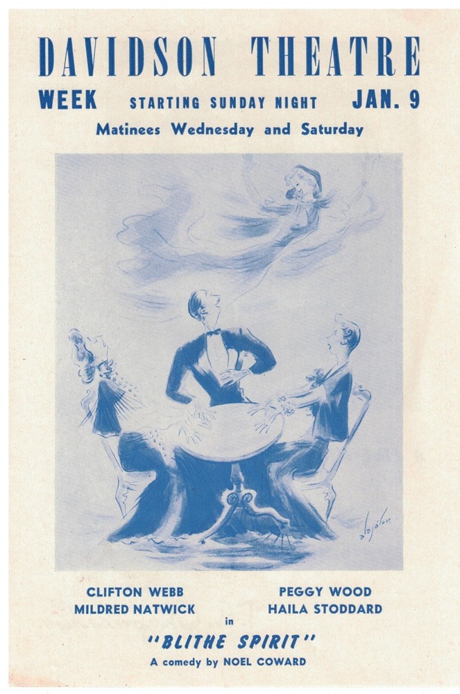 Vintage Souvenir Program Clifton Webb in Blithe Spirit with Stagebill