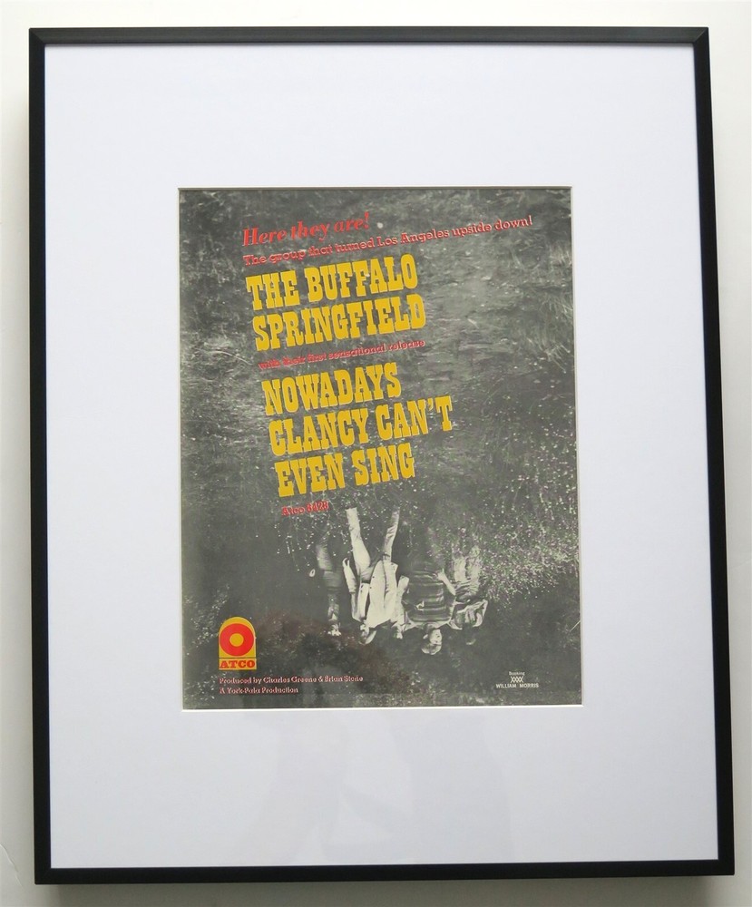 Buffalo Springfield Nowadays Clancy 1966 ad poster framed 42x52cm FREE SHIPPING