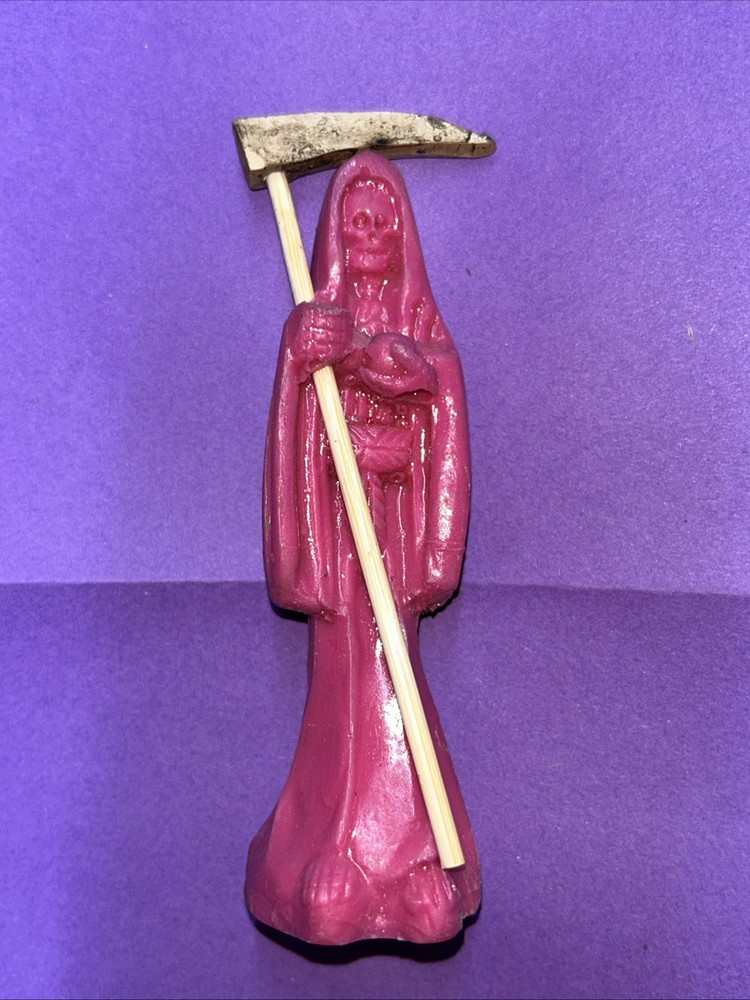 Santa Muerte Statue Pink 4in