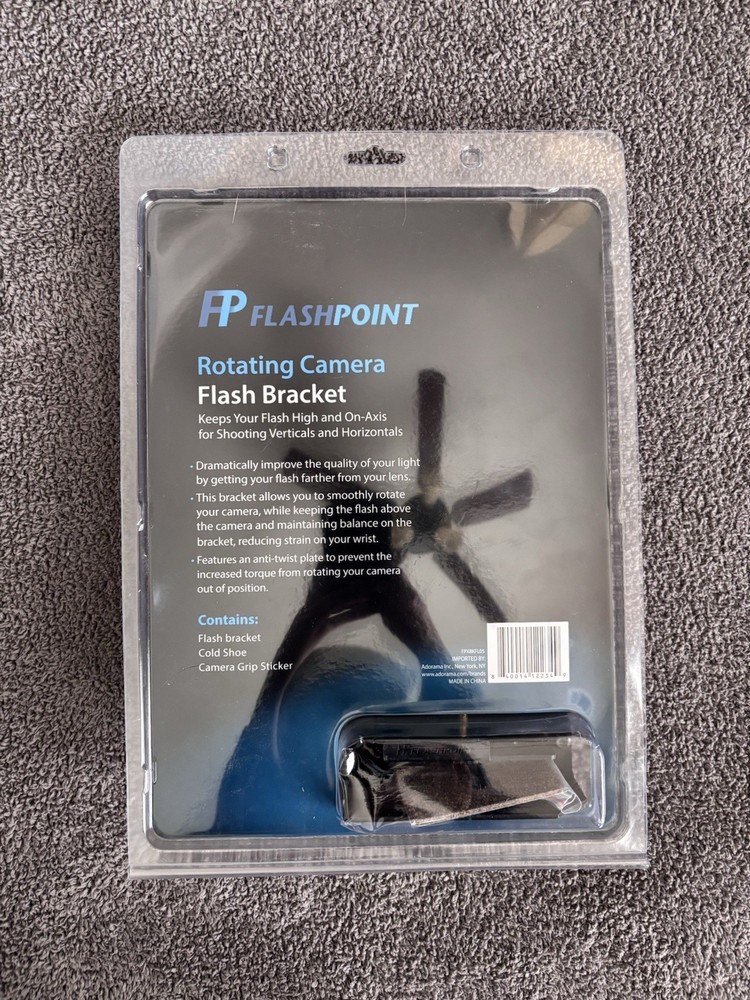 Flashpoint Rotating Camera Flash Bracket FPX-BK-FL05 On-Axis Vertical NEW