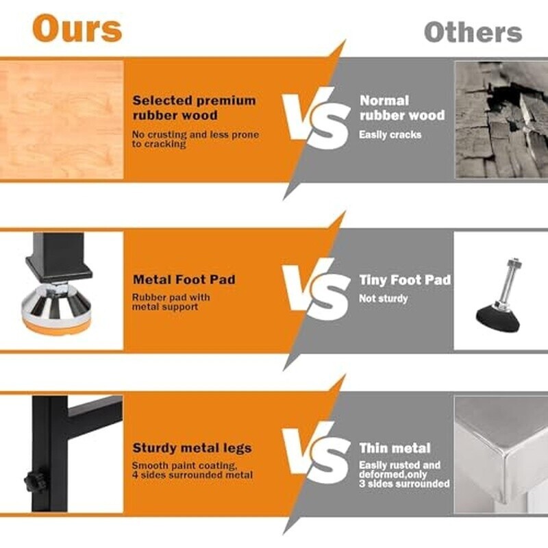 70 In Adjustable Height Workbench 2000LB Heavy Duty Table Power Outlets Pegboard