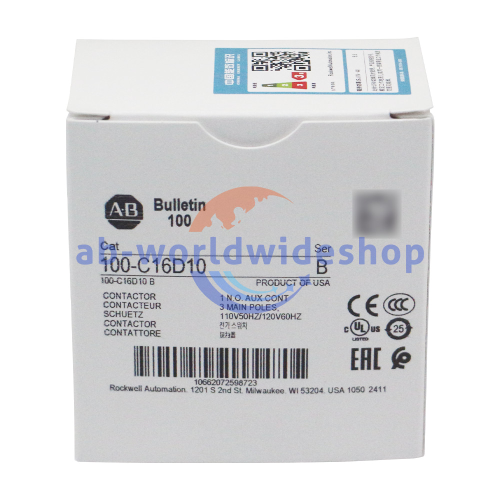 New Allen-Bradley 100-C16D10 100-C IEC Contactor, Screw Terminals Line Side 16A