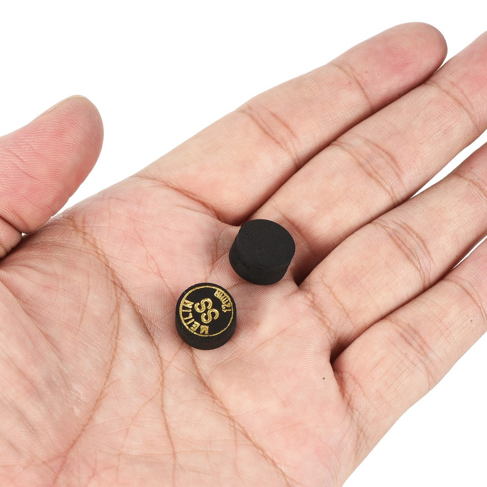 12mm Billiard Stick Tips, 2pcs Super Soft Multiple Layer, Black