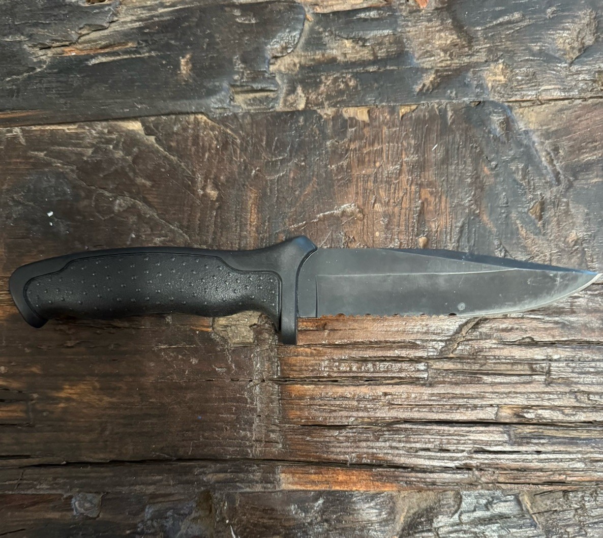 VINTAGE 1997 BUCK KNIFE USA 655 NIGHTHAWK SURVIVAL KNIFE W/ SHEATH BLACK OXIDE