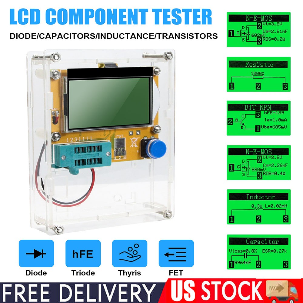 Digital Component Transistor Tester Resistor Inductor Diode Capacitor ESR Meter