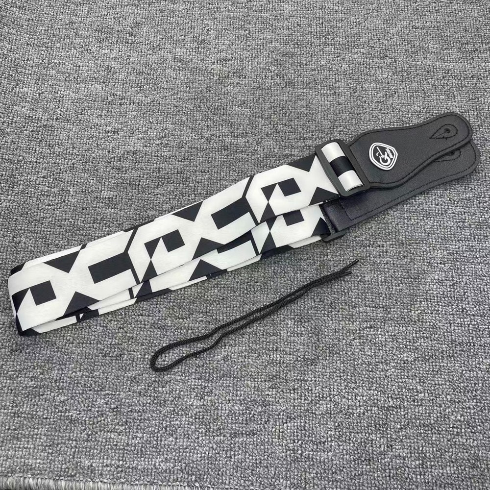 White & Black Letter Pattern - Guitar Strap High quality