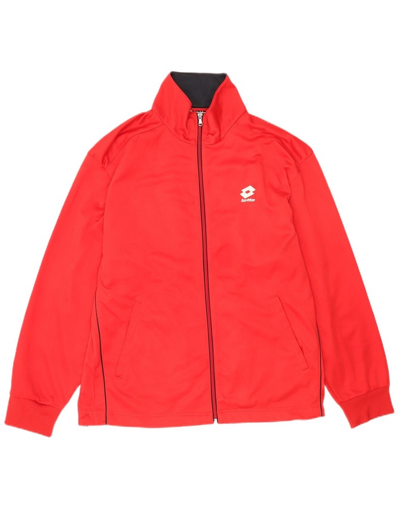 Lotto Mens Tracksuit Top Jacket Large Red Polyester DR08