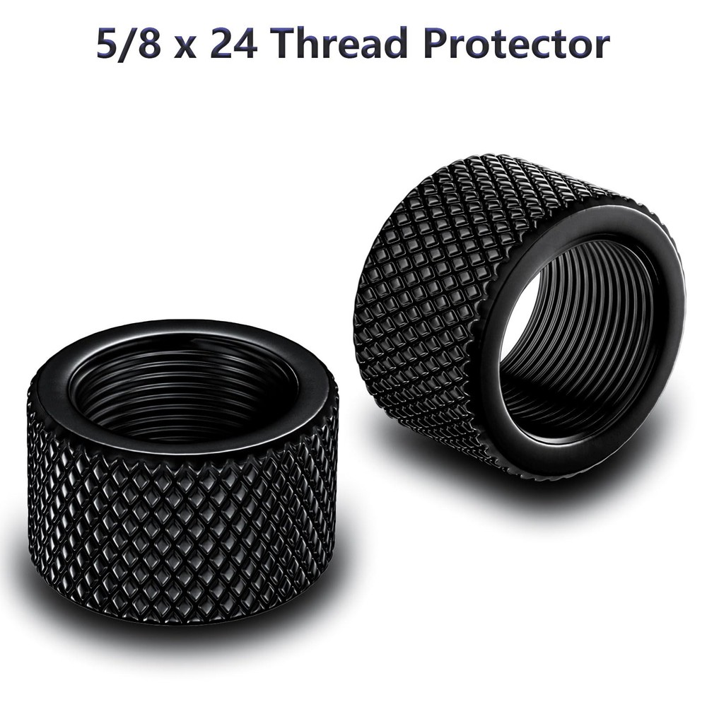 NIRIAHO 2 Pack Thread Protector, 5/8x24 Steel Adapters 5/8x24, Black