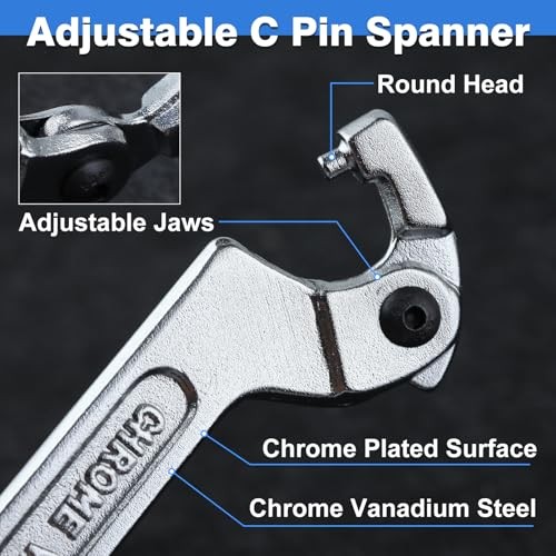 Adjustable C Spanner Hook Wrench Tool Adjustable Pin Spanner Wrench Tool for