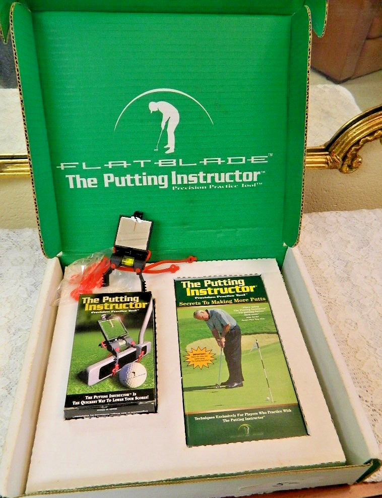 The Putting Instructor Precision Practice Tool by Flatblade w/ Mirror Golf & Box