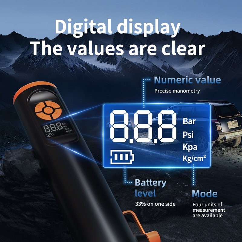 Portable Tire Inflator Rechargeable Air Compressor Pump 150PSI for Car Bike Ball