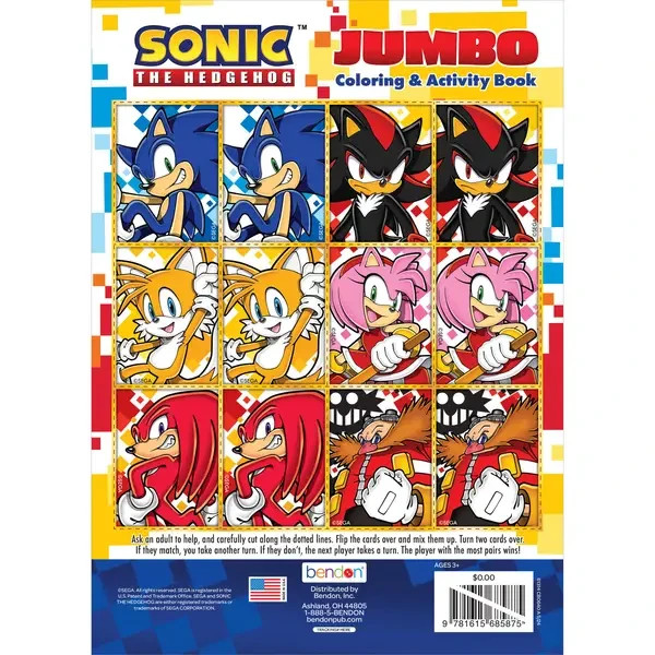 Bendon Publishing Sonic Jumbo Coloring and Activity Book