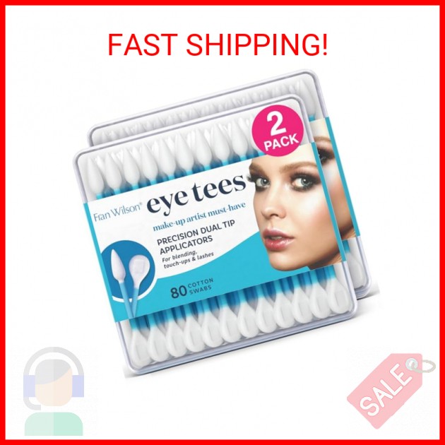 Fran Wilson EYE TEES COTTON TIPS 80 Count (2 PACK) - Precision Makeup Applicator