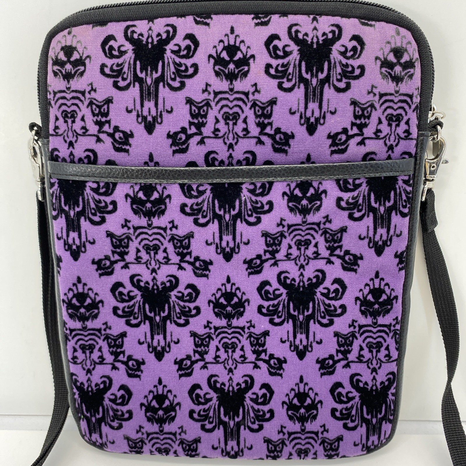 Disney Parks Haunted Mansion Wallpaper Crossbody Bag Purse Adjustable Strap