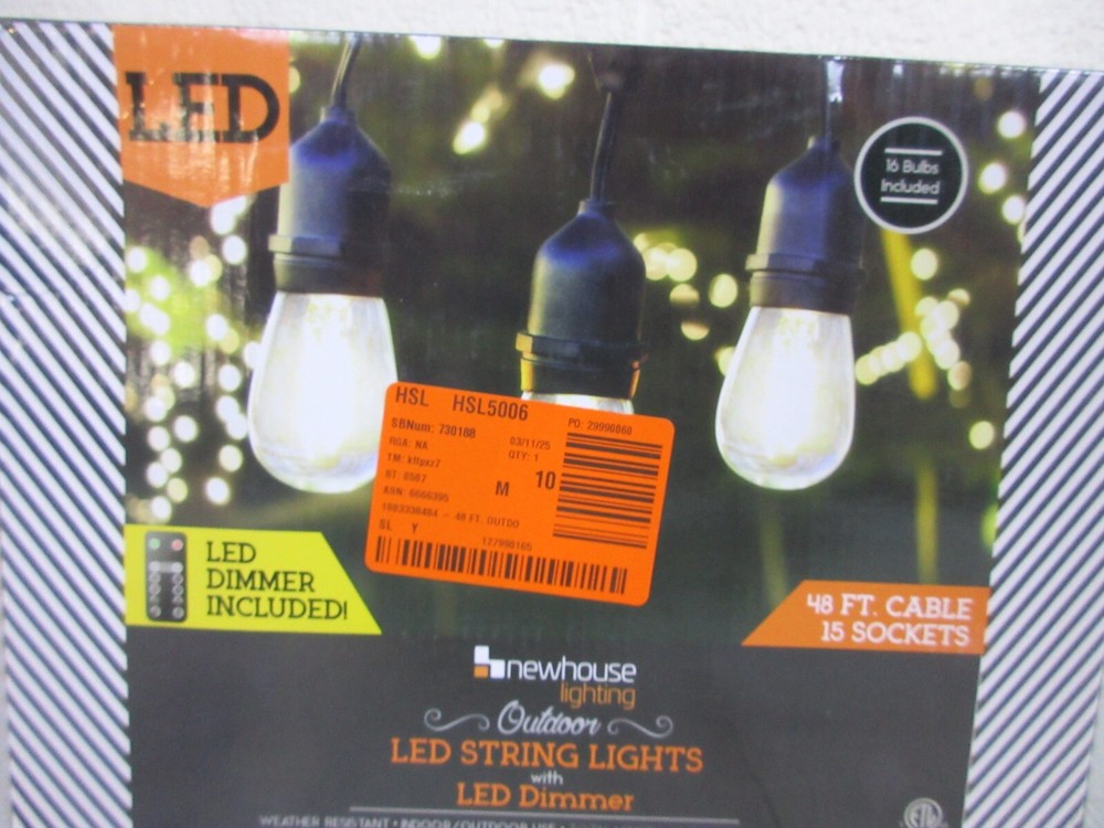 Newhouse Outdoor 48 ft. Plug-In S14 Edison Bulb LED String Light & Remote