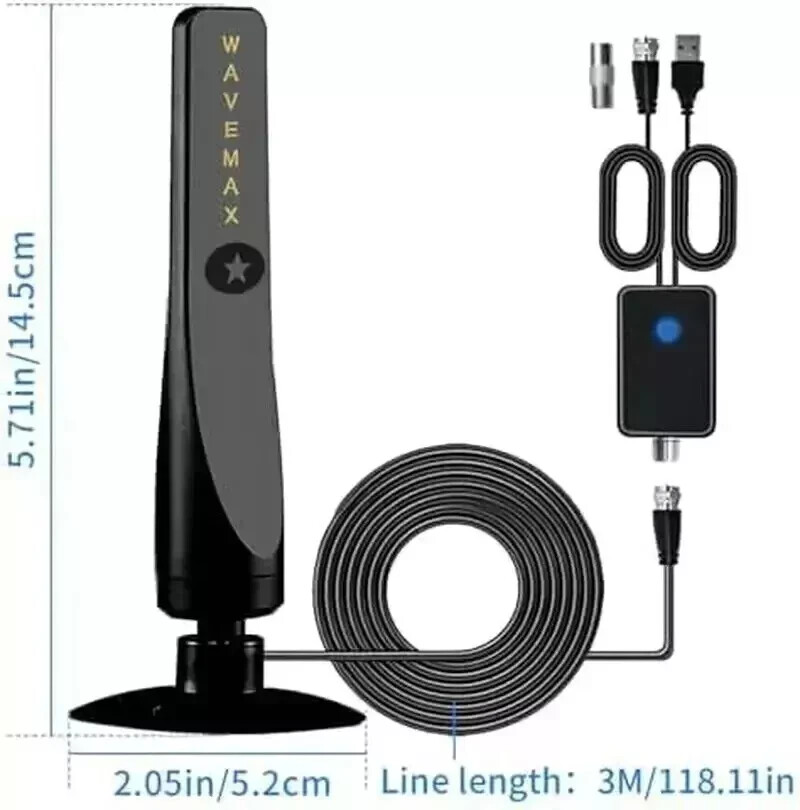 Wave Max Tv Antenna 2024, Wave Max Tv Antenna Signal Booster, Coverage up to 500