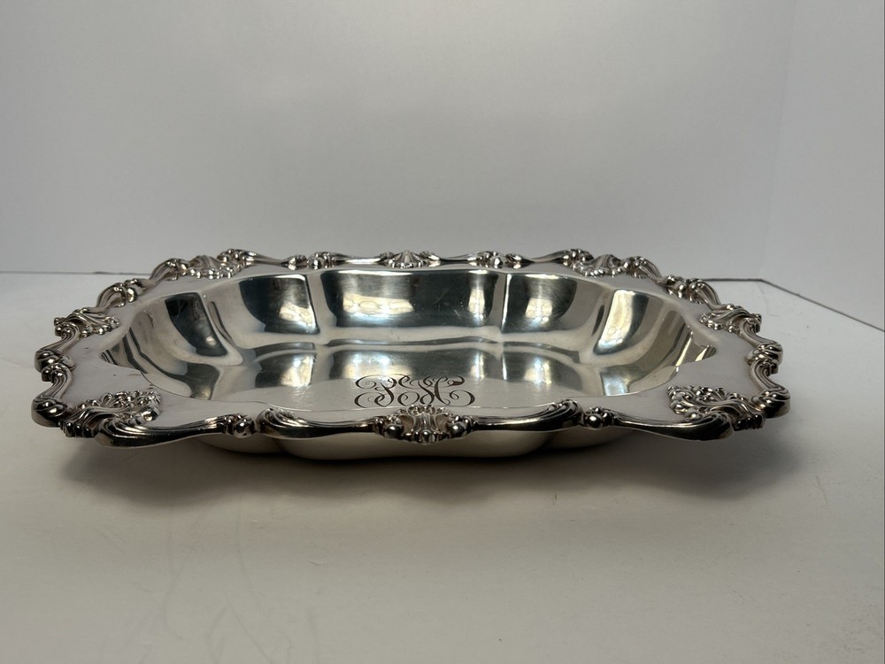Electroplated Silver on Copper Rectangular Serving Tray Rococo Revival W&SB