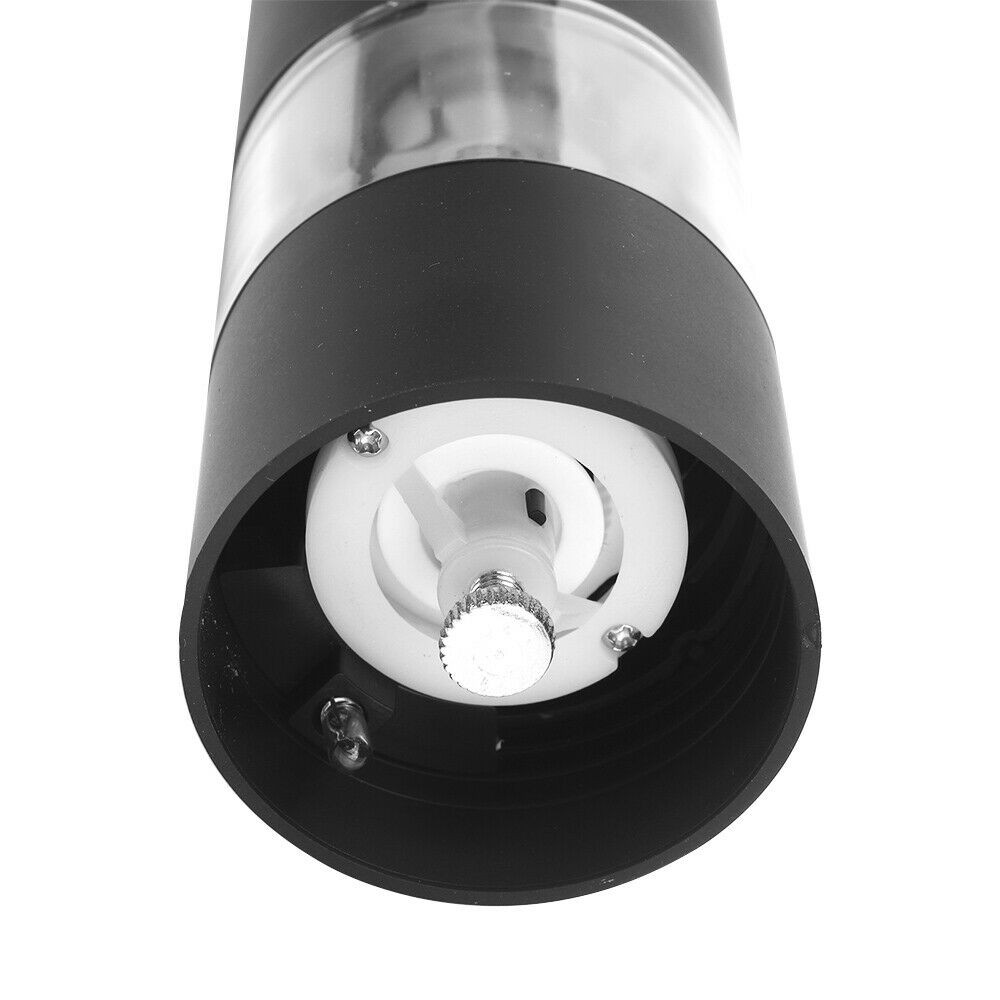 2X Electric Salt Pepper Grinders Mill Set Stainless Plastic Automatic Adjustable