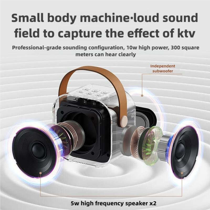 Mini Bluetooth Karaoke Microphone, Portable Wireless Singing Machine,Party Magic