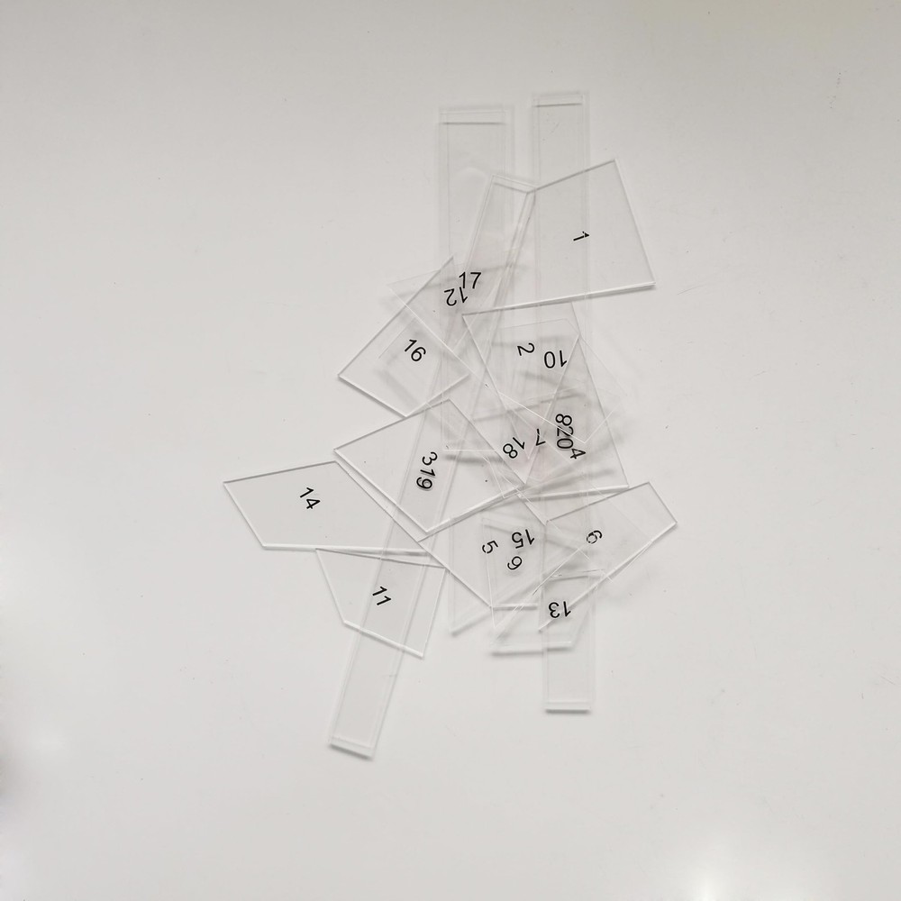20PCS Clear Acrylic Quilting Template, Numbered, Patchwork Ruler, DIY, Sewing