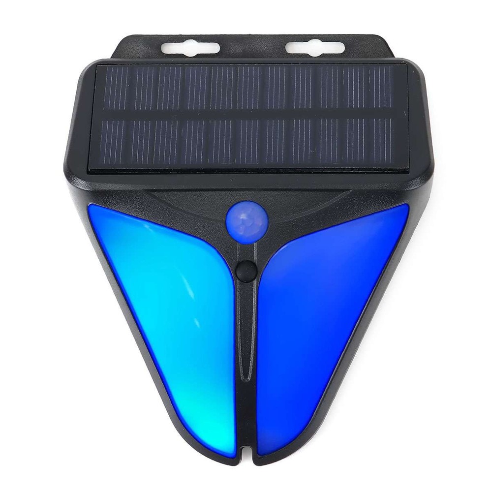 Solar Alarm LED Light with Strobe Light Motion Sensor Detector Wireless US