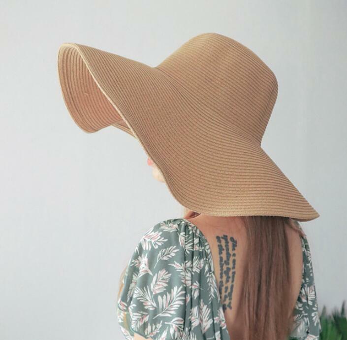 US Ship Women Summer Large Floppy Folding Wide Brim Cap Sun Straw Beach Hat Gift