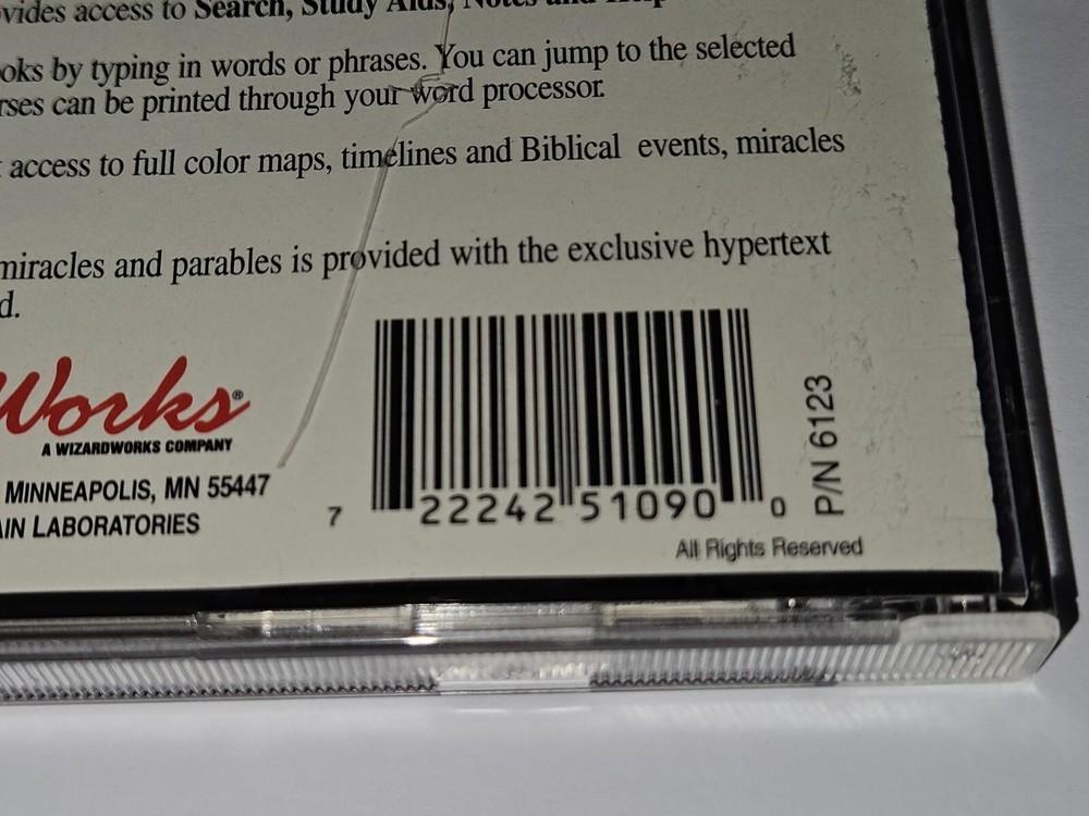 CompuWorks Desktop Bible CD-ROM for Windows King James Version 1994 WizardWorks
