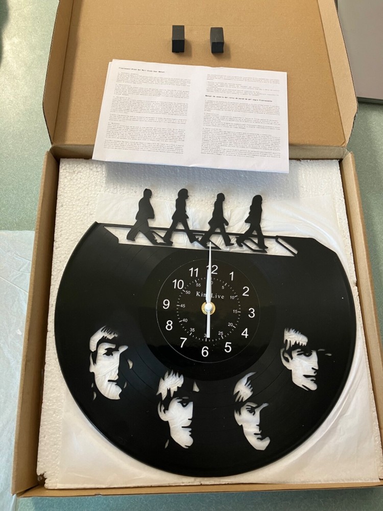 KingLive Beatles themed record engraved wall clock