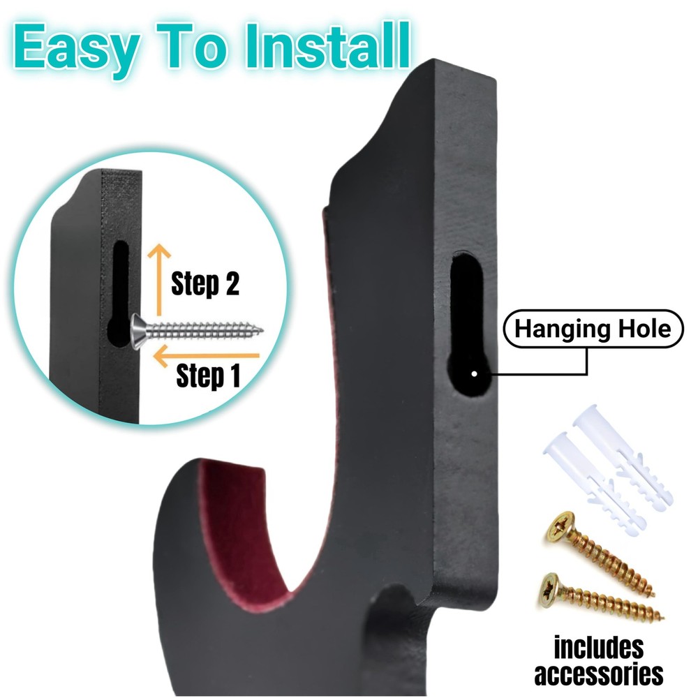 2/Set Sword Hook Wall Mount Samurai Sword Hanger Display Holder Adjustable fo...