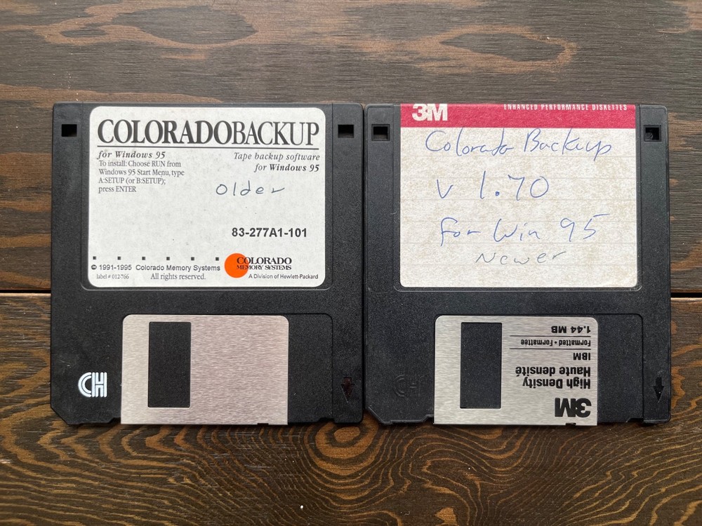 Colorado Backup for Windows 95 3.5" Floppy Disks (UNTESTED)