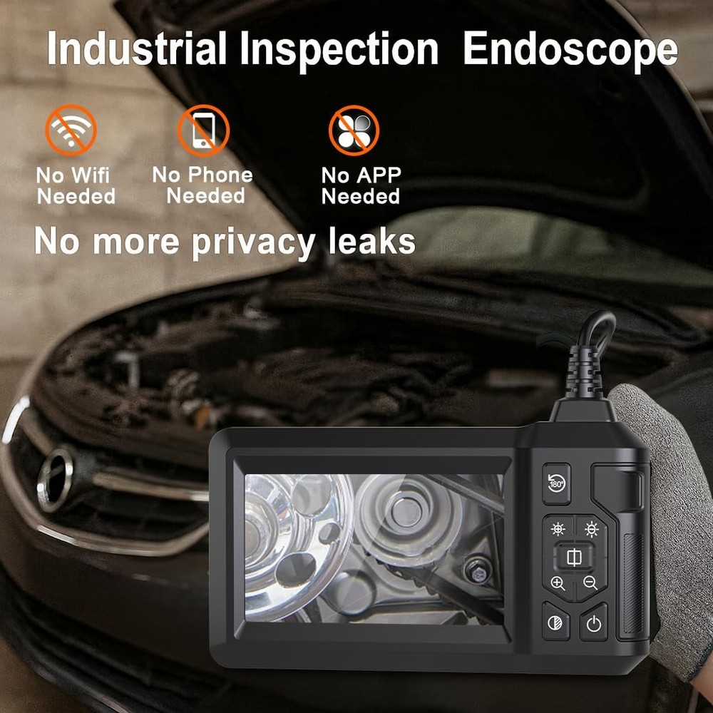 Endoscope Camera with Light, Borescope Camera with 4.3" IPS Screen, 1080P HD ...