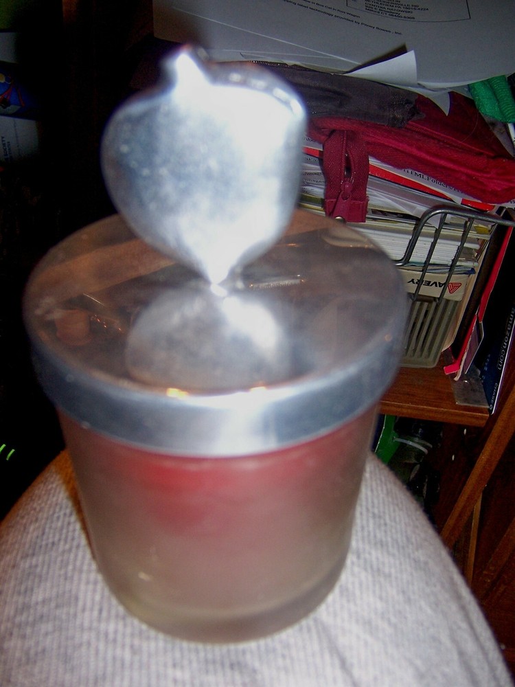 Apple Jar Candle w/Apple Designed Silver Metal Lid